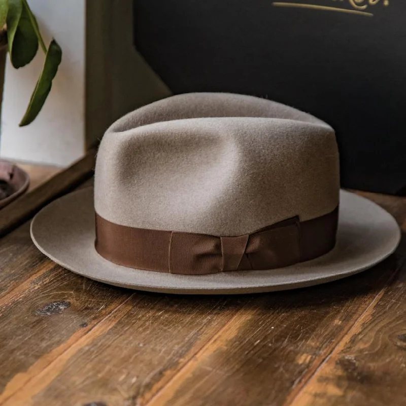 Rugged felt hat for tough trail adventures -Felt Finery Series Fancy Felt Fedora Hat