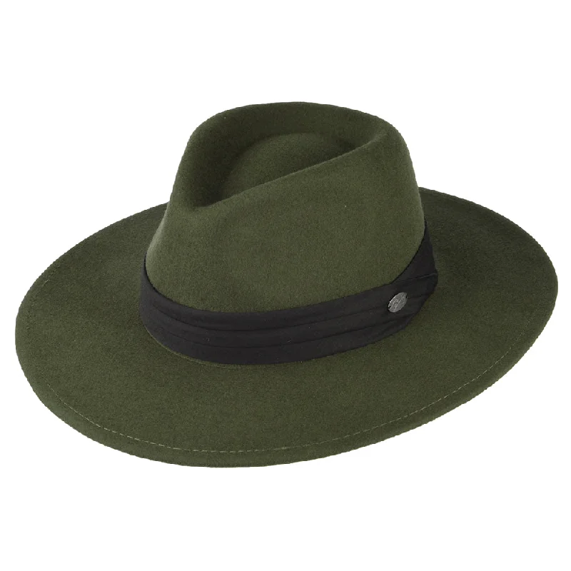 Classic wool felt hat for everyday classics -Bailey Hats Thaler Wool Felt Fedora Hat - Olive