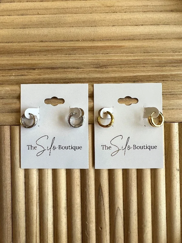 Drop Earrings for Concert Look -Mini Mini Fine Line Huggie Earrings