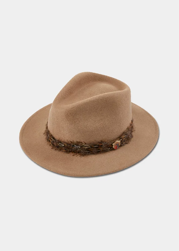 Affordable felt hat with durable wool blend -Richmond Ladies Fedora In Mink