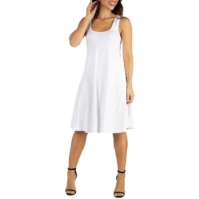 Shift Dresses for Simple Look -24seven Comfort Apparel Womens Sleeveless Knee Length Midi Dress