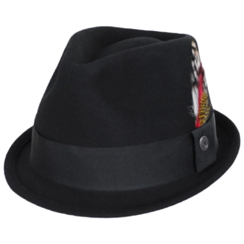 Affordable felt hat with simple chic look -Wholesale Dekker Crushable Wool Felt Trilby Fedora Hat B2B Pre-Pack