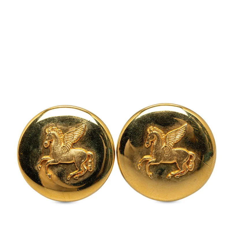 Drop Earrings with Symbolic Elements -Hermes   Plating Clip Earrings (Pre-Owned)