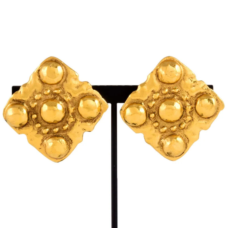 Drop Earrings for Christmas Party -Chanel  Plating Clip Earrings (Pre-Owned)