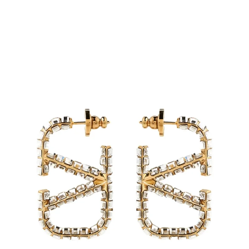 Short Drop Earrings for Subtle -VLOGO Strass Pendant Earrings