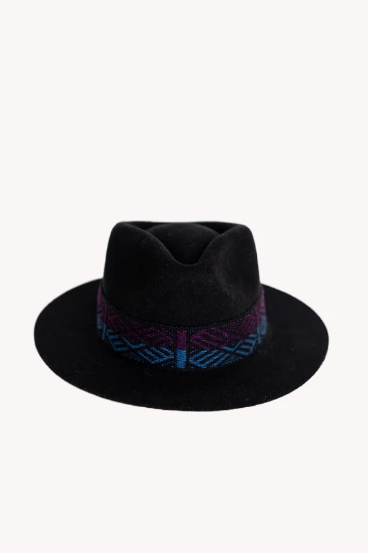 Handcrafted felt hat with eco-friendly materials -Black Fedora Hat