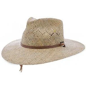 Warm felt hat for frosty winter mornings -Stetson Terrace Outdoor Vented Seagrass Straw Fedora Hat