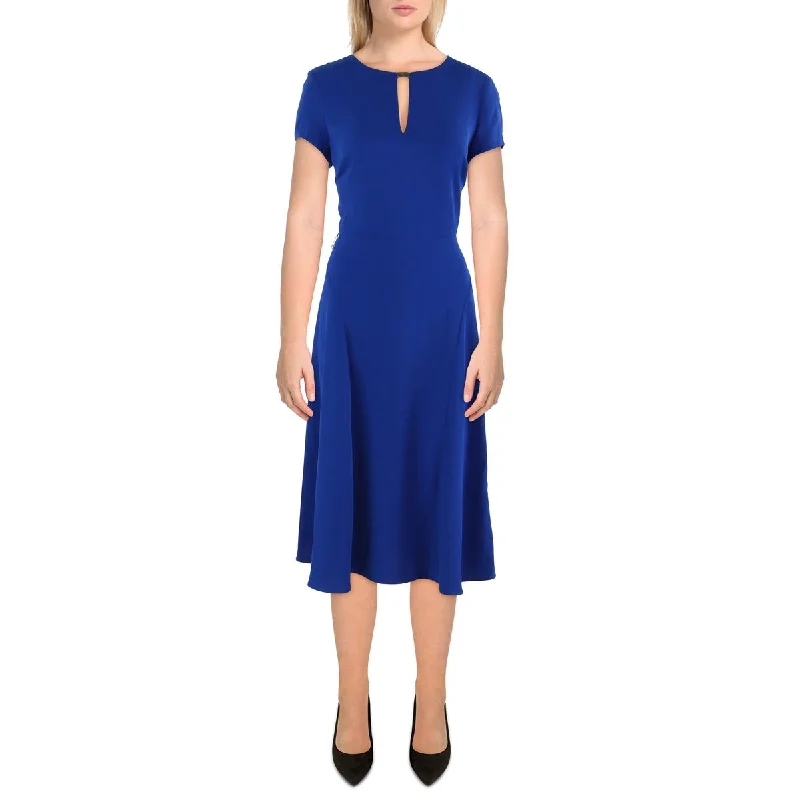 Purple Dresses for Royalty -Lauren Ralph Lauren Womens Short Sleeve Knee-Length Wear To Work Dress