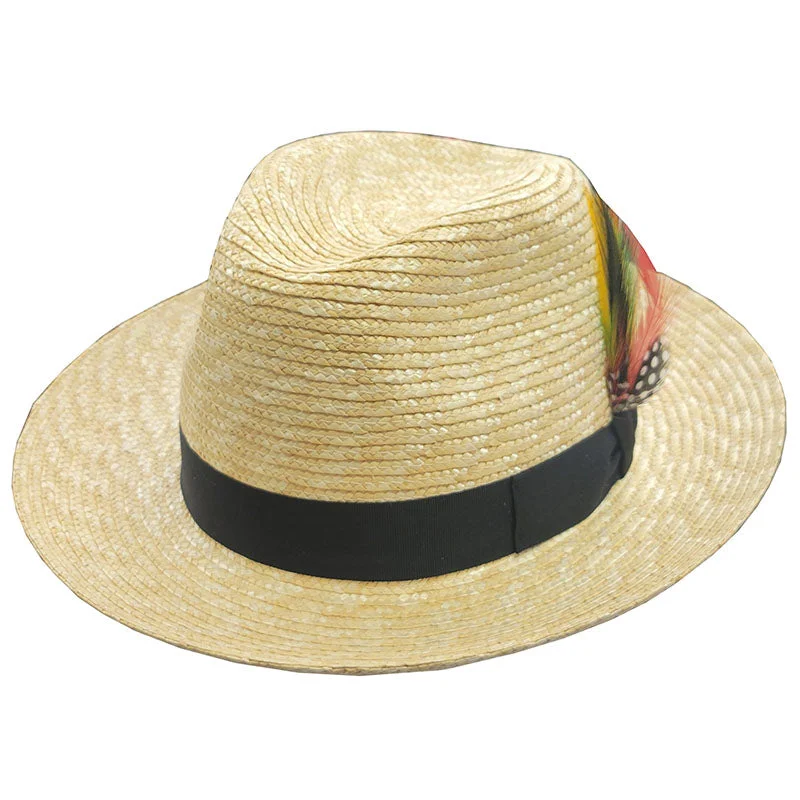 Classic felt hat for vintage-inspired outfits -Capas Santino Straw Fedora Hat