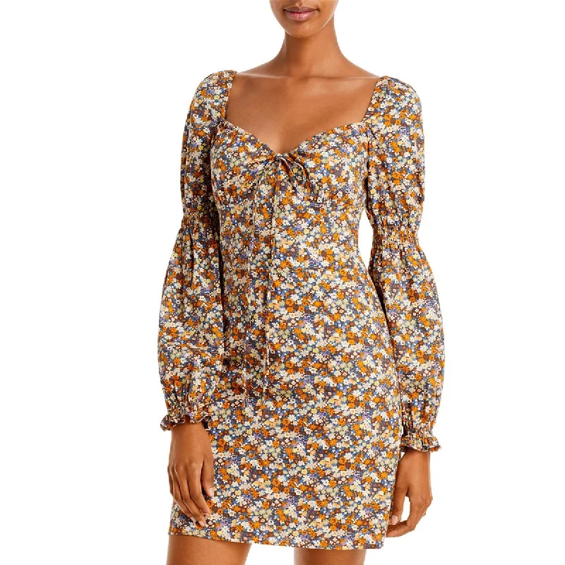 Ethnic Dresses with Tribal Design -Bardot Womens Clarissa Floral Short Mini Dress