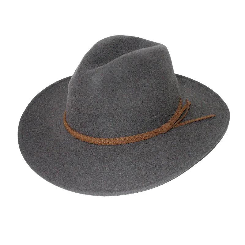 Designer wool felt hat for luxury lovers -Blake Felt Fedora Hat - Gunmetal Grey