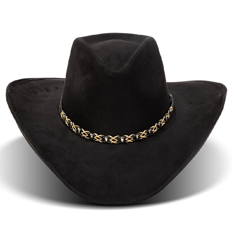 Vintage felt hat for retro fashion lovers -Cattleman's Charm-Black