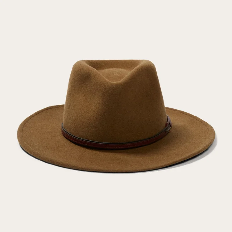 Lightweight felt hat with breathable fabric -Bozeman Outdoor Felt Hat-Light Brown