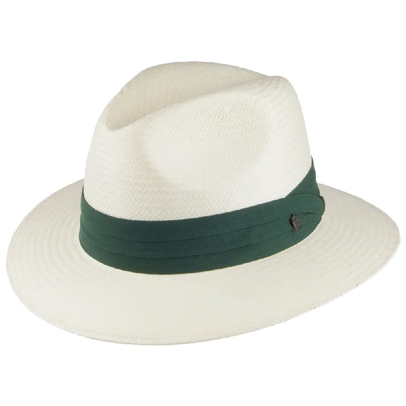 Vintage felt hat with timeless retro appeal -Jaxon & James Toyo Safari Fedora with Olive Band - Ivory