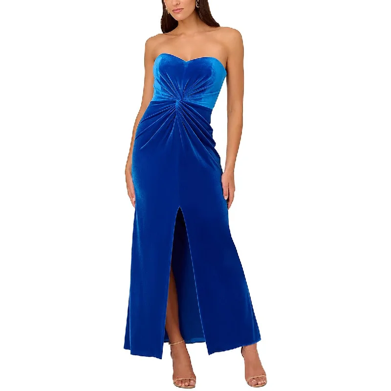 Cotton Dresses for Comfort -Liv Foster Womens Velvet Strapless Evening Dress