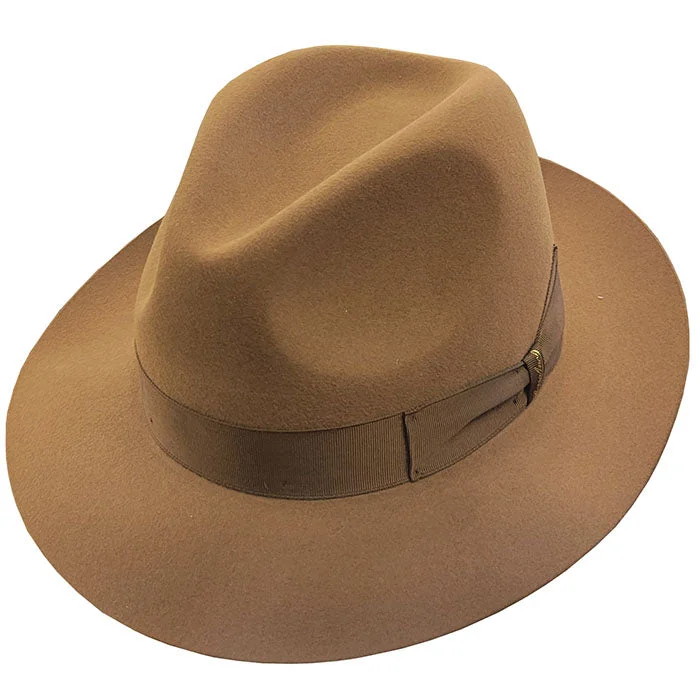 Lightweight wool felt hat for travel ease -Borsalino Vincenzo Fur Felt Fedora Hat