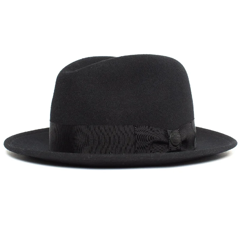 Bold felt hat with unique shape design -Felt Finery Series Fashionable Felt Fedora Hat