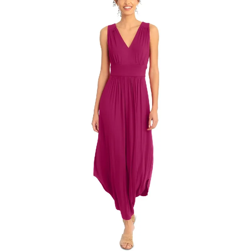 Ball Gown Dresses for Glamour -London Times Womens V-Neck Shirred Maxi Dress