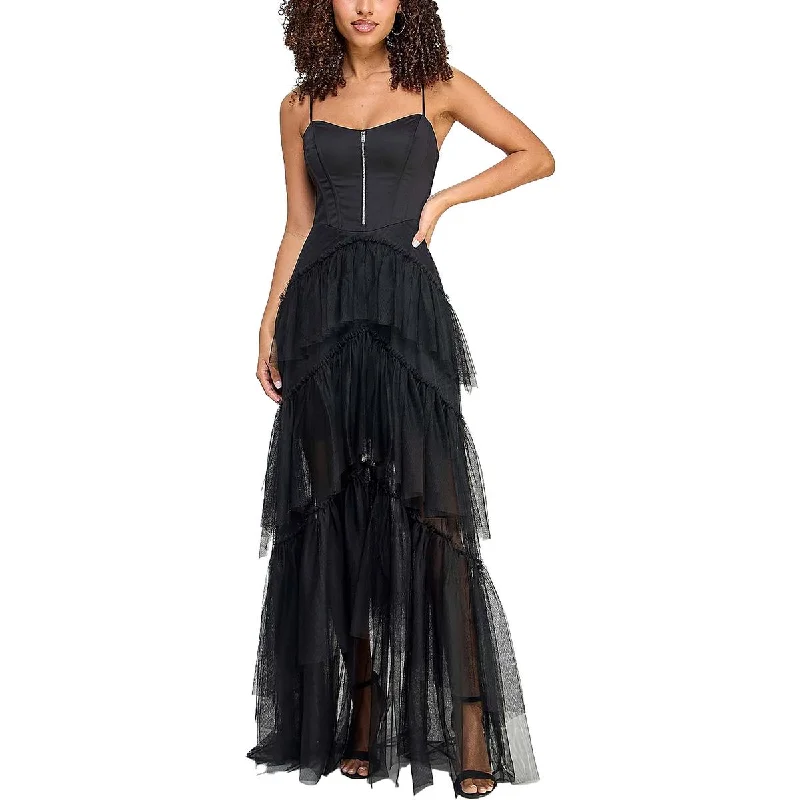 Halter Dresses for Chic Style -City Studio Womens Juniors Corset Tiered Evening Dress