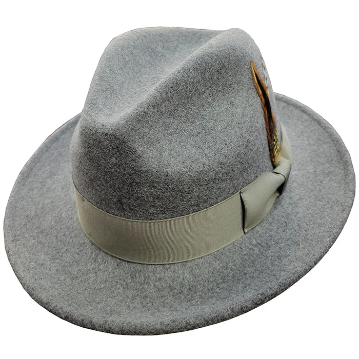 Handmade felt hat with rustic wool charm -Montique H60 Blues Brothers II Fedora Hat