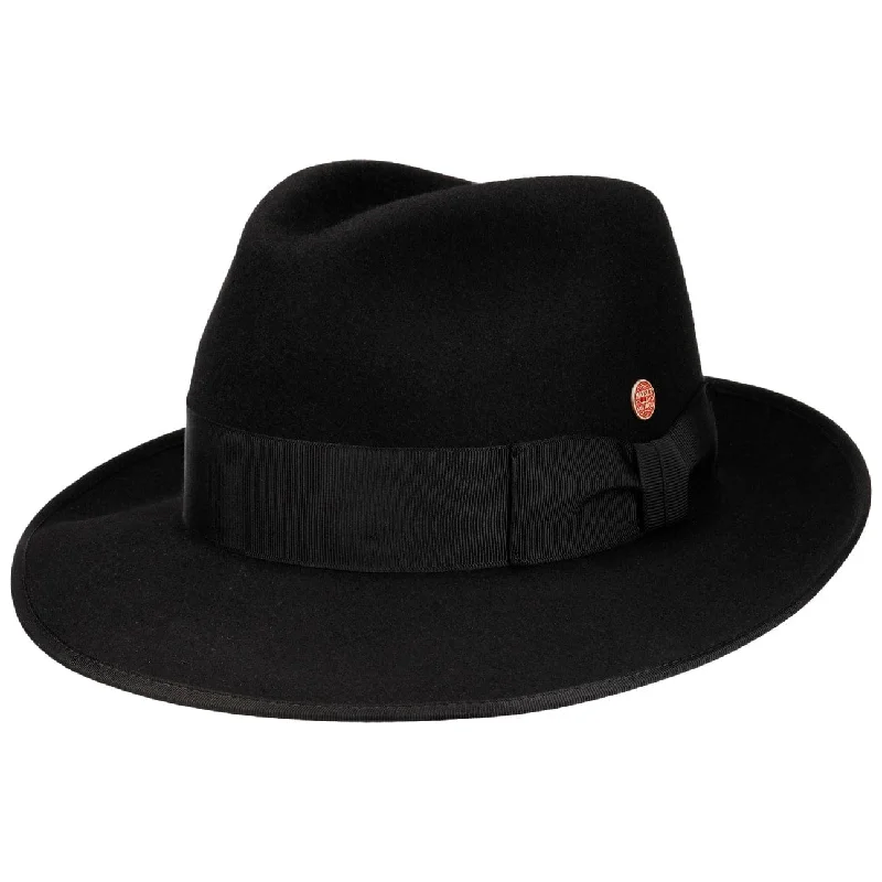 Elegant felt hat for formal evening events -Atos Fedora Wool Hat by Mayser