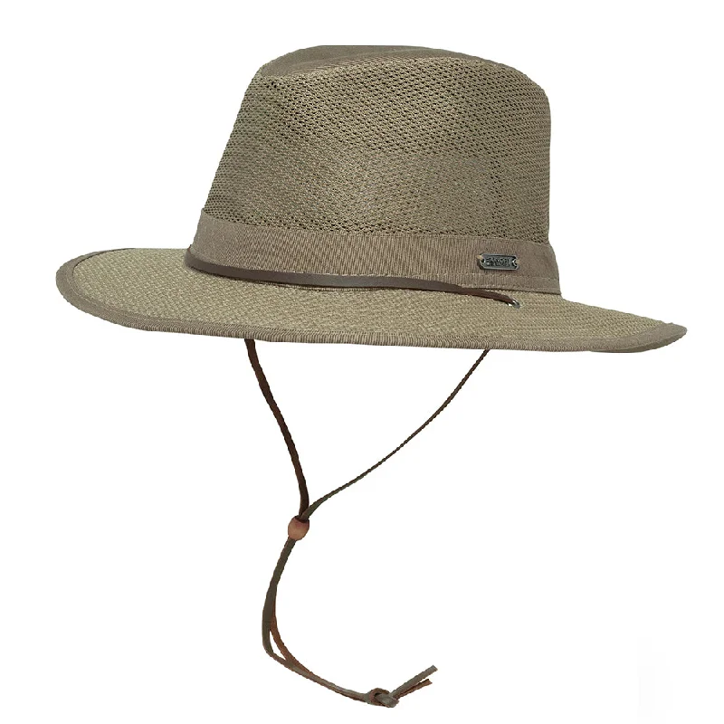 Bold felt hat with vibrant wool hues -Sunday Afternoons Hats Easy Breezer Fedora Sun Hat - Khaki