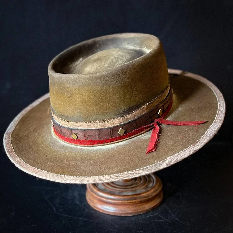 Lightweight wool felt hat for travel ease -Distressed Fedora Part Time Gambler