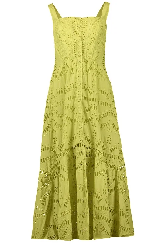 High-waisted Dresses for Flatter -Nissy Dress - Lime Punch