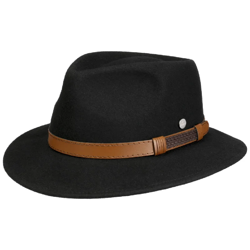 Stylish felt hat with wide brim elegance -Dungall Traveller Wool Hat Fedora Hat