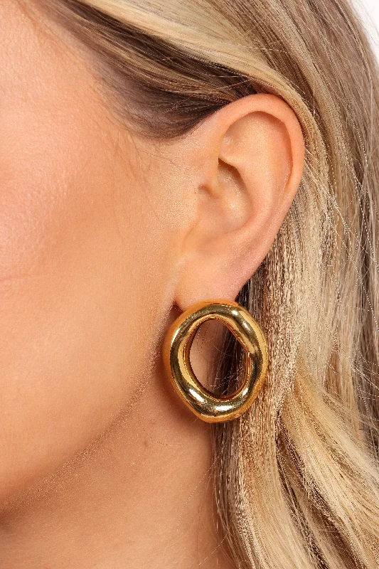 Drop Earrings with Abstract Designs -Blaire Earrings - Gold