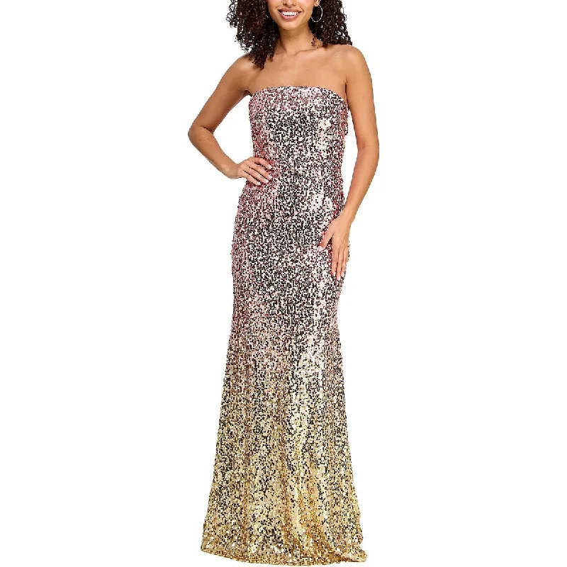 Evening Dresses for Formal Events -Violet Weekend Womens Juniors Sequin Open Back Evening Dress