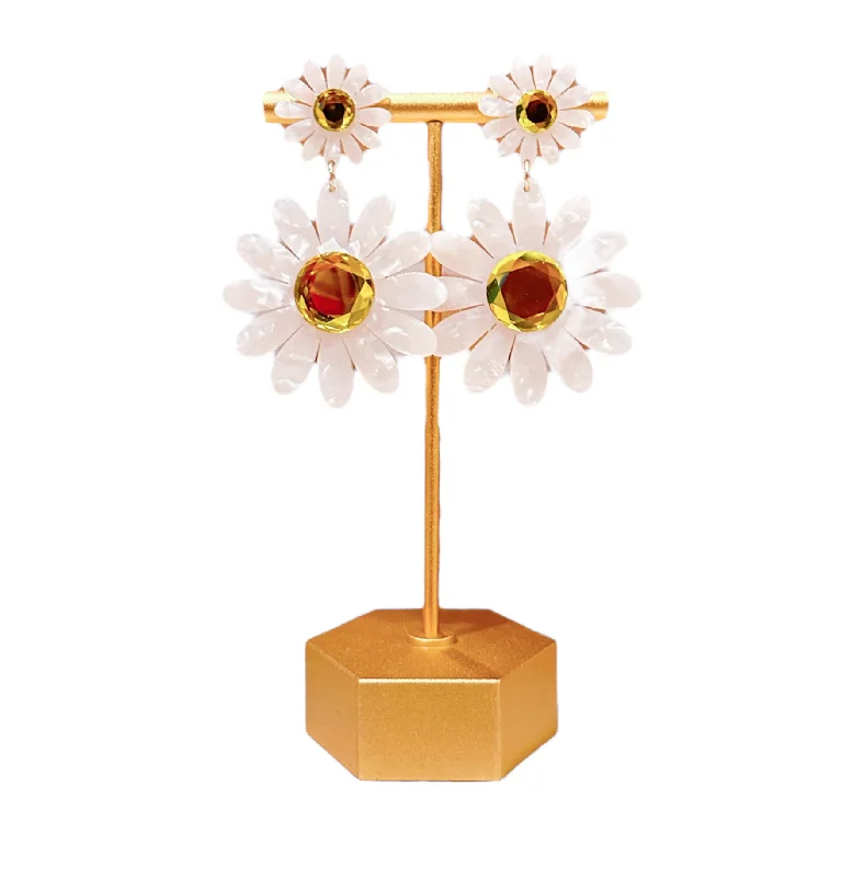 Large Drop Earrings for Statement -Daisy Statement Earrings