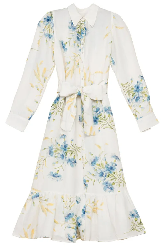 Abstract Dresses for Creative -Floral Midi Shirt Dress