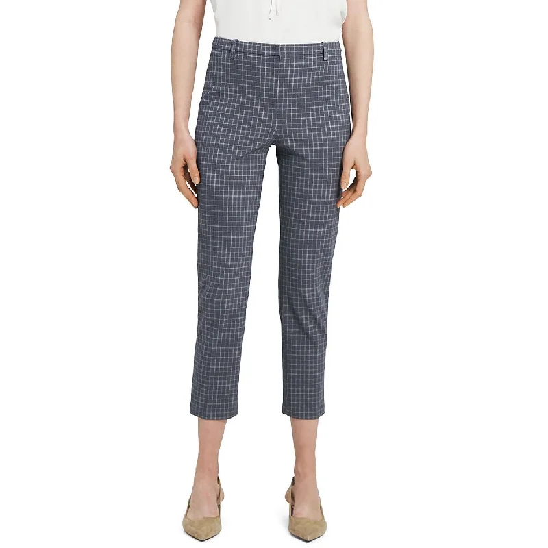 Wool Dresses for Warmth -Theory Womens Slim Grid Print Dress Pants