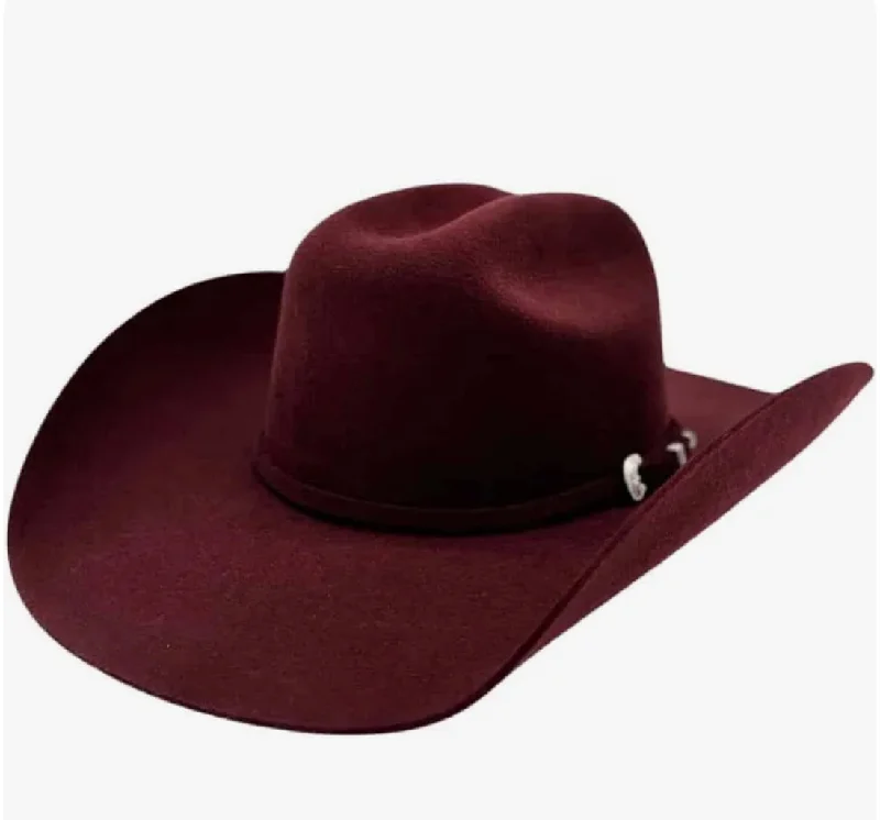 Affordable felt hat with durable wool blend -Serratelli - Burgundy