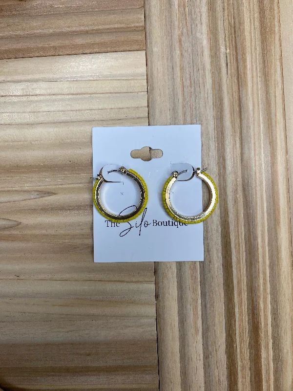 Clip On Drop Earrings for Non Pierced -Mini Yellow Earrings