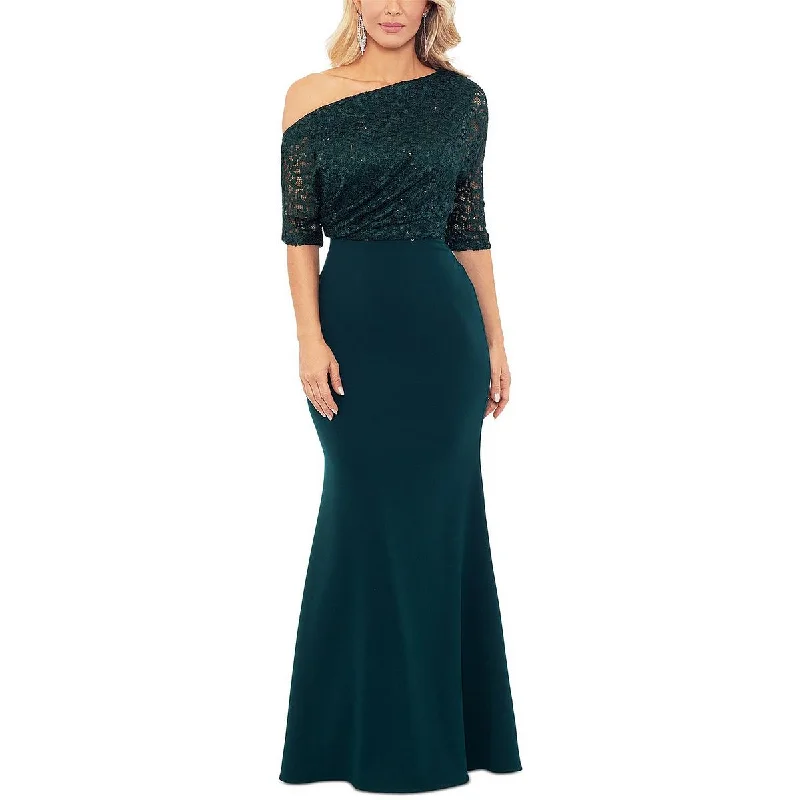 Sequined Dresses for Sparkle -B&A by Betsy and Adam Womens Lace Sequined Evening Dress