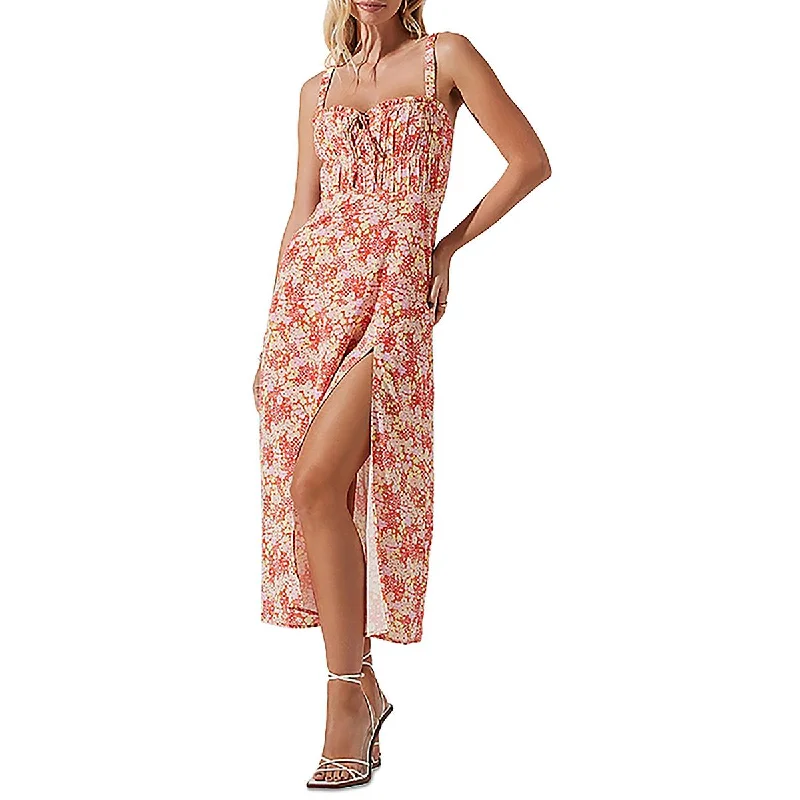 Contemporary Dresses for Fashion -ASTR the Label Womens Leg Slit Floral Print Sundress