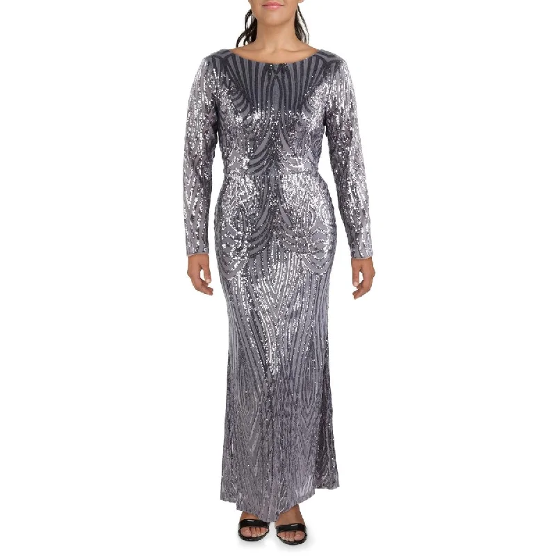 Party Dresses for Celebration -Papell Studio by Adrianna Papell Womens Full Length Long Sleeve Evening Dress