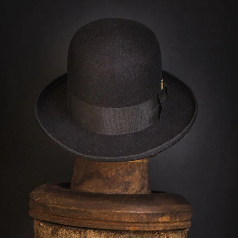 Warm wool felt hat for chilly evenings -Serenade Felt Bowler Fedora In Black