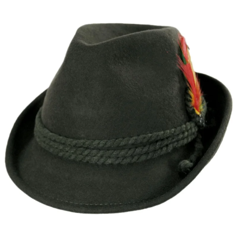 Stylish felt hat with leather trim details -Wholesale Alpine Wool Felt Fedora Hat B2B Pre-Pack