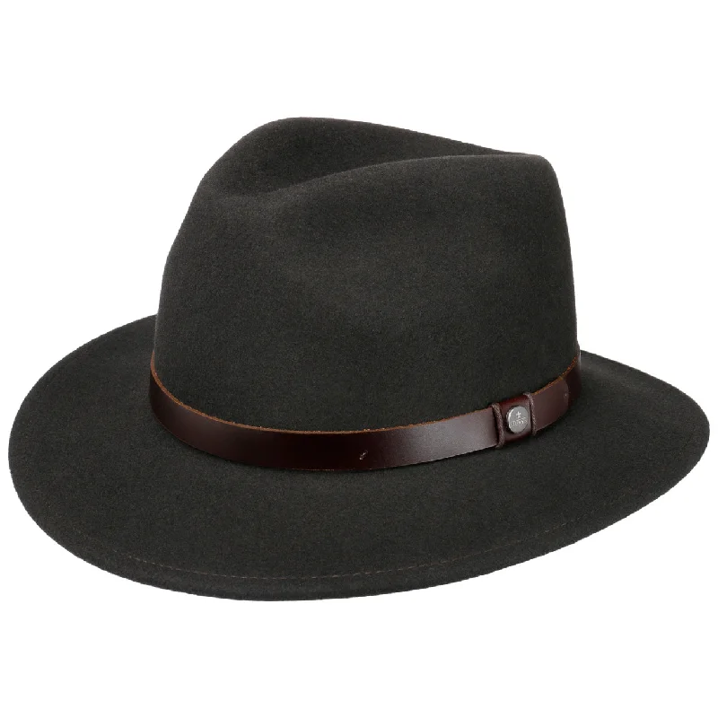 Designer wool felt hat for luxury lovers -Spencer Litefelt Traveller Felt Fedora Hat