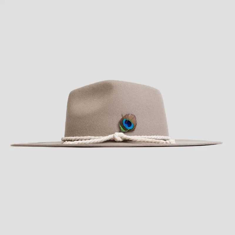 Breathable felt hat for summer festival fun -Classic Men's Felt Fedora Hat-Taupe