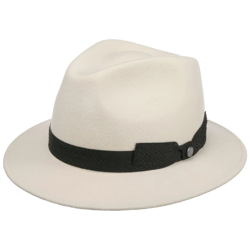 Casual wool felt hat for effortless style -White Patterson Traveller Wool Hat by Lierys