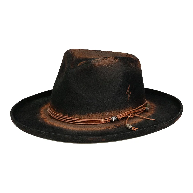 Classic wool felt hat for enduring style -Classic Vintage Distressed Fedora Hat