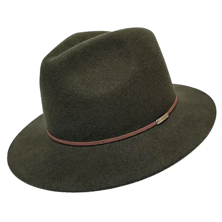 Designer felt hat with premium craftsmanship -Stanton Roman Fedora - Olive