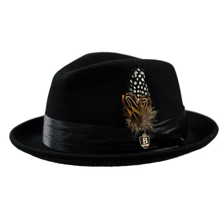 Luxury felt hat with fine wool blend -Dapper Gent's Fedora Crushable Wool Fedora