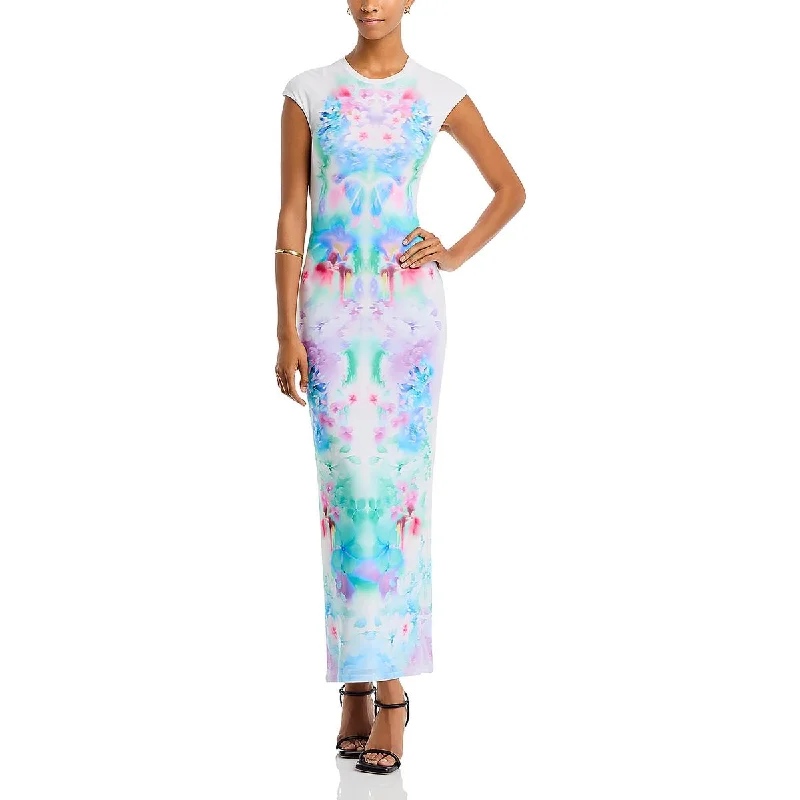 Off-shoulder Dresses for Feminine -AFRM Womens Cody Floral Maxi T-Shirt Dress