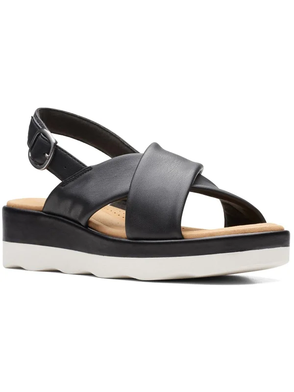 Comfortable sandals for women with cushioned soles and adjustable straps-Clara Cove Womens Comfort Slingback Flatform Sandals