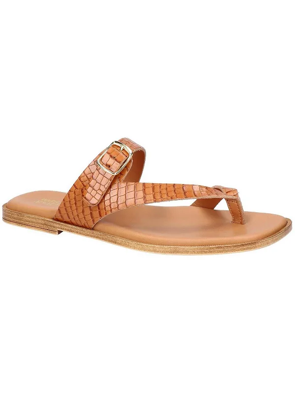 Stylish sandals for women with metallic accents and sleek, minimalist style-Doe-Italy Womens Leather Flip-Flop Thong Sandals